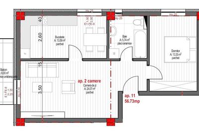 Apartament cu 2 camere decomandat în Europa - 2