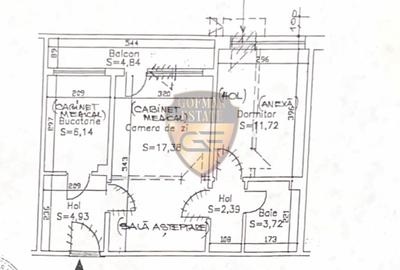Ap 2 cam + dependinte, 51.12 mp ABATOR, parter, cabinet dentar 2 intrari, balcon - 26