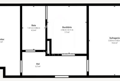 Apartament cu 2 camere, decomandar, renovat recent, etaj 2/4, Terezian Apartament cu 2 camere, decomandar, renovat recent, etaj 2/4, Terezian - 4