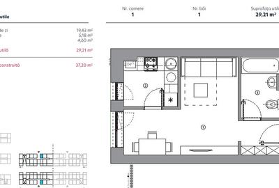Garsoniera Spatioasa / Hils Titanium Faza 2  / 5 minute Metrou / Comision 0% Garsoniera Spatioasa / Hils Titanium Faza 2  / 5 minute Metrou / Comision 0% - 10