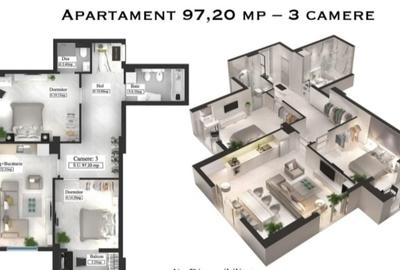 Apartament cu 3 camere decomandat în Copou - 2