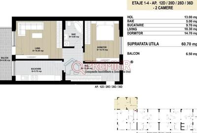 Apartament cu 2 camere decomandat în Central - 2