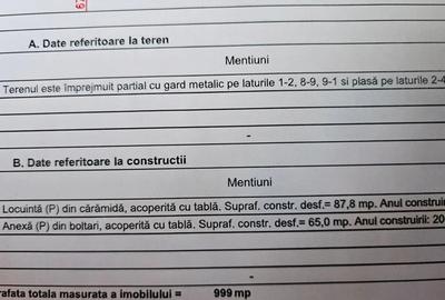 Vand Calimanesti 1000 mp cu 2 case ,garaj, fosa ,apa si curent.
