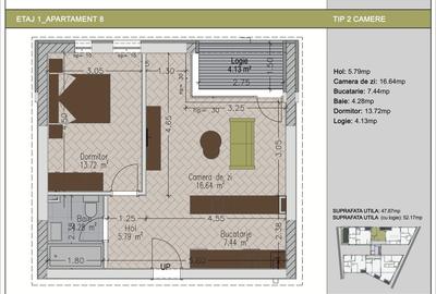 Apartament cu 2 camere decomandat în Timpuri Noi - 1