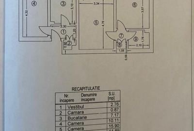 Apartament cu 3 camere semidecomandat în Bucureștii Noi