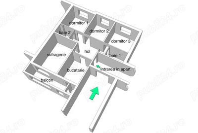 Apartament cu 4 camere la intrarea in zona Racadau
