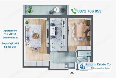 Apartament cu 2 camere decomandat în Nufărul - 2