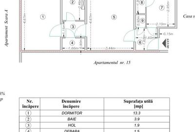 Apartament cu 2 camere semidecomandat în Cornișa - 7