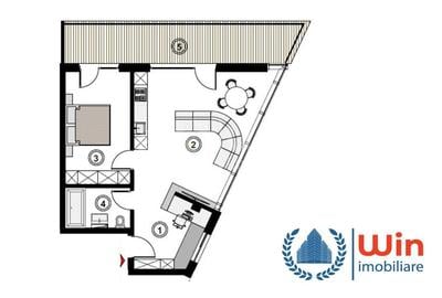 Apartament 2 camere | 58mp | Balcon 20 mp | Garaj | Iulius Mall - 1