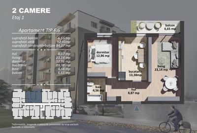 Apartament 2 camere de vanzare zona Postalionului - 1