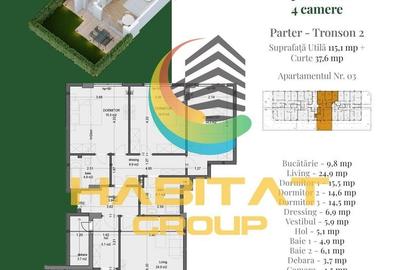 Pallady 4 camere 115 mp + curte 38 mp in bloc tip Boutique - 2