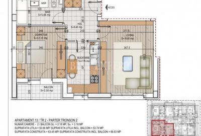 Apartament cu 2 camere decomandat în Titan