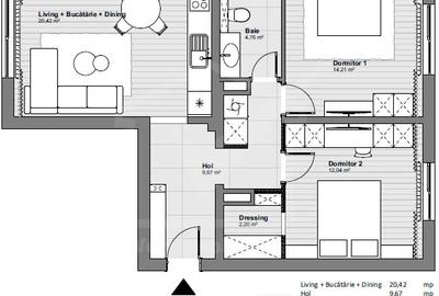 Apartament cu 3 camere, 63mp, modern Apartament cu 3 camere, 63mp, modern - 12