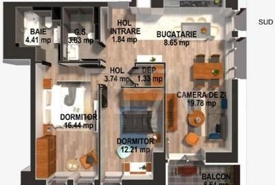 Apartament cu 3 camere decomandat, mobilat în Drumul Taberei - 14