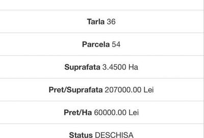 Teren de 44000 mp, în Dor Mărunt