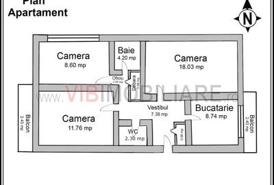 Apartament cu 3 camere decomandat în Vitan-Bârzești - 1