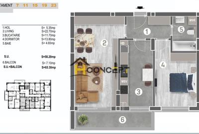 Apartament finalizat 2 camere Lux SUN PLAZA - 2