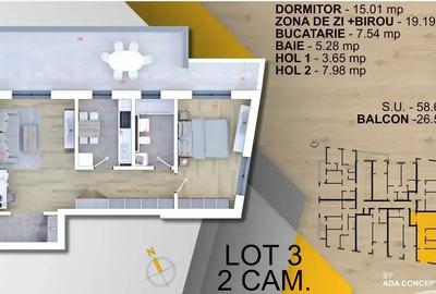 2 Camere-terasa 26 mp | NZEB | panouri fotovoltaice - 1