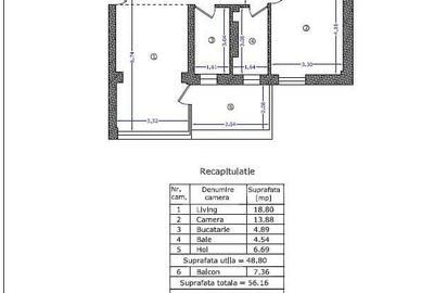 Apartament cu 2 camere decomandat în Tei - 12