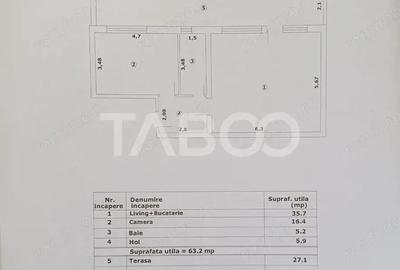 Apartament 2 camere de vanzare 63mp + terasa 27 mp constructie noua - 1