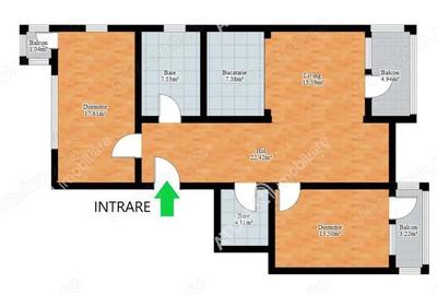 Apartament cu 3 camere decomandate 2 bai si 3 balcoane zona Strand - 17