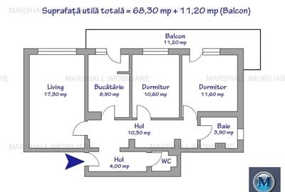 Apartament 3 camere de vanzare, zona Republicii, 68.3 mp #16745 - 8