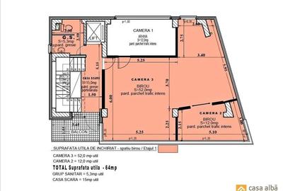 Podul de Piatra | spatiu de birouri 64mp | amenajat | utilitati incluse - 2