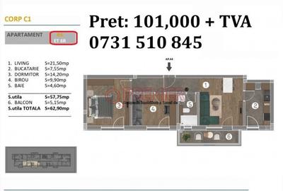 Apartament cu 2 camere nedecomandat în Central - 1