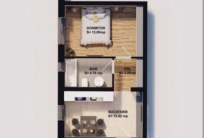 Apartament cu o camera decomandat Braytim - 3