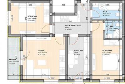 Apartament cu 3 camere decomandat, mobilat în Cristian