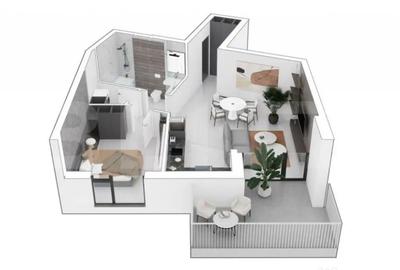 Apartament cu 2 camere decomandat în Central - 1