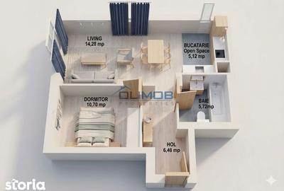 Apartament cu 2 camere, mobilat în Ștefăneștii de Jos - 10