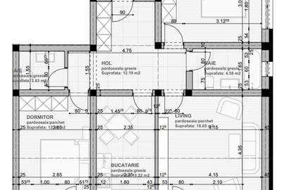 Apartament 3 camere, etaj 1, 72 mp, decomandat, Subcetate City 2. - 1