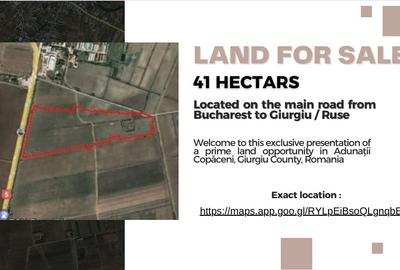 Teren intravilan de vânzare - 41 hectare, Adunații Copăceni, Giurgiu