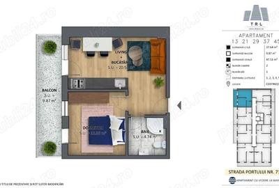 Apartament cu 2 camere semidecomandat în Costinești - 3