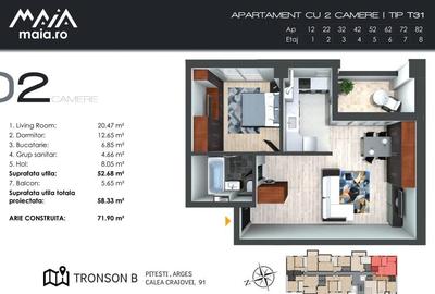 A2 Camere | Pitesti Ultracentral | Finisaje Premium | Comisi - 4
