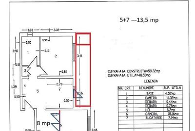 Apartament cu 2 camere decomandat în Central