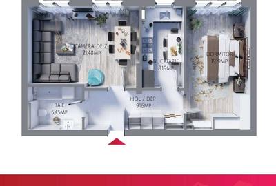 Apartament cu 2 camere decomandat în Exterior Vest