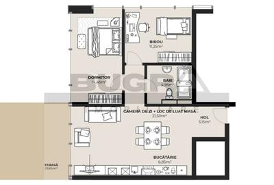 Apartament cu 3 camere semidecomandat în Dâmbul Rotund