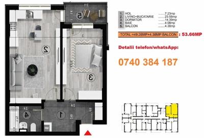 Apartament cu 2 camere decomandat în Sud - 2