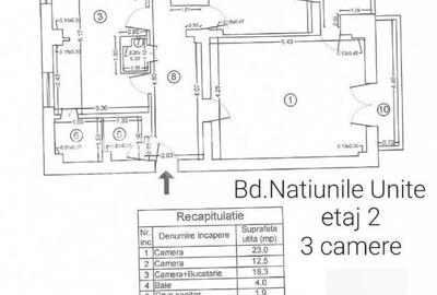 Apartament cu 3 camere decomandat în Națiunile Unite - 17