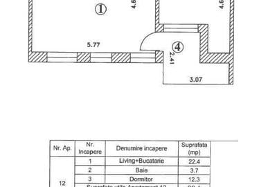 Apartament cu 2 camere decomandat în Petrești - 1