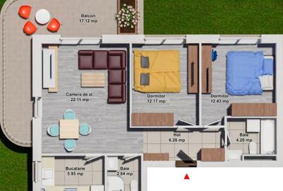 Apartament cu 3 camere decomandat în Ștefăneștii de Jos - 3