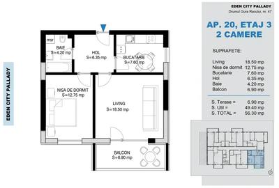 Apartament cu 2 camere decomandat în Theodor Pallady - 2