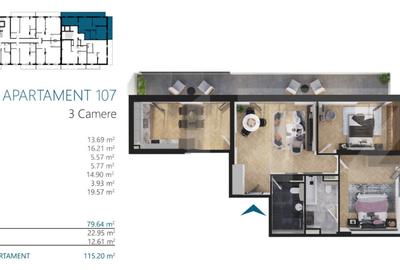 Apartament 4 camere, cu terase 36 mp, super view, zona Elite