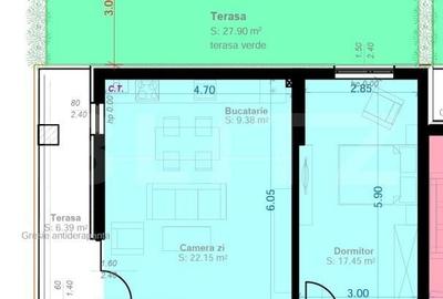 Apartament cu 2 camere în Aradului - 1
