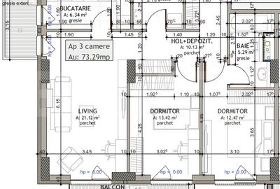 Apartament cu 3 camere semidecomandat în Mărăști - 2