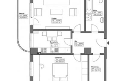 2 camere D. Himson R. Tatarasi 67mp Etajul 5/9 Mobilat / Loc Parcare Subeteran - 17