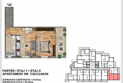 Apartament cu 2 camere decomandat în Central - 1