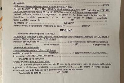 Teren de 884 mp, în Răcari - 2